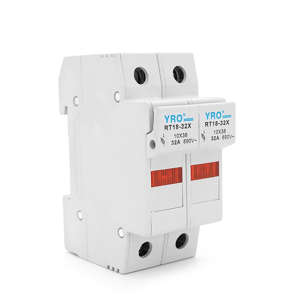 41086 Корпус під плавкий запобіжник YRO RT18-32 / 1P, 32A, 500 / 690V, зі світловим індикатором, DIN, під запобіжник 10*38mm, контакти мідь 78*17.6mm - Зображення 1
