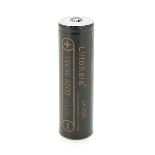 Акумулятор 18650 Li-Ion LiitoKala Lii-35A-JT, 3500mAh (3300-3500mAh), 3.7V (2.75-4.2V), Black