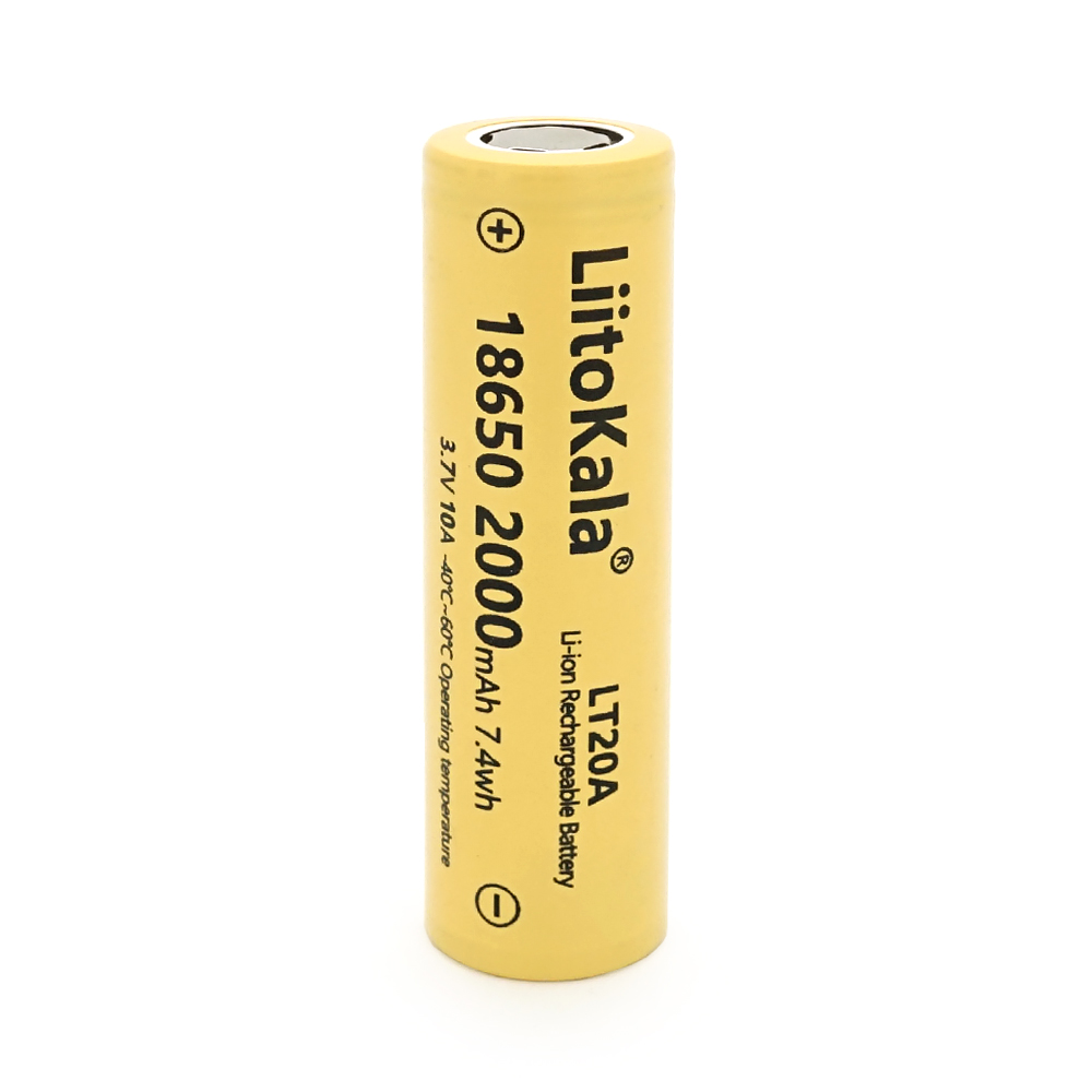 43629 Акумулятор 18650 Li-Ion LiitoKala Lii-LT20A, 2000mah (1900-2000mah), 3.7V (2.75-4.2V), Yellow - Зображення 1