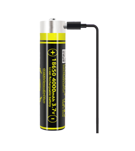 Акумулятор 18650 Li-Ion LiitoKala King-4000, 4000mAh (3800-4000mAh), 3.7V (2.75-4.2V), Black / Yellow