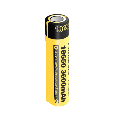 Акумулятор 18650 Li-Ion LiitoKala Lii-36S+, 3600mAh, 3.7V (2.75-4.2V), 65.5mm x 18.5mm, , Black / Yelow