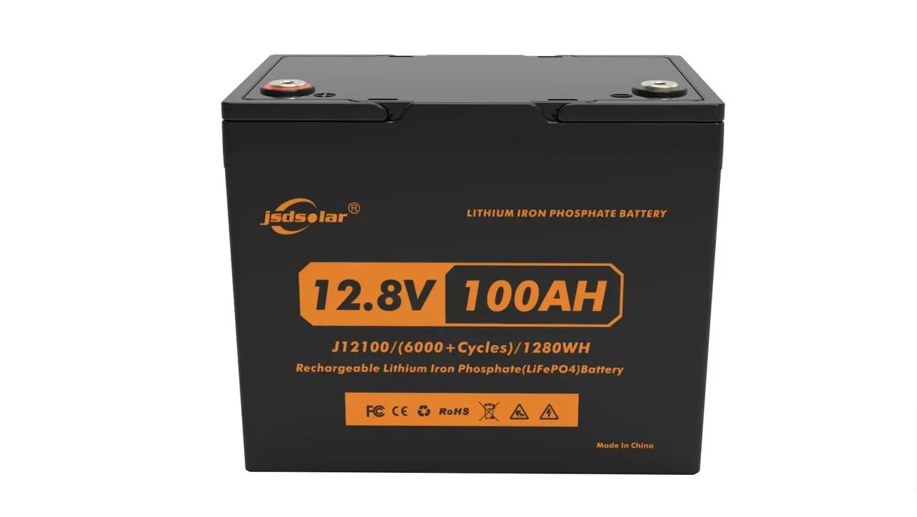 44599 Акумуляторна батарея JSDS LiFePO4 12100 12,8V 100Ah, 1,28kWh, BMS50A@4S, 6000 cycles, 260x168x215, 10kg - Зображення 1