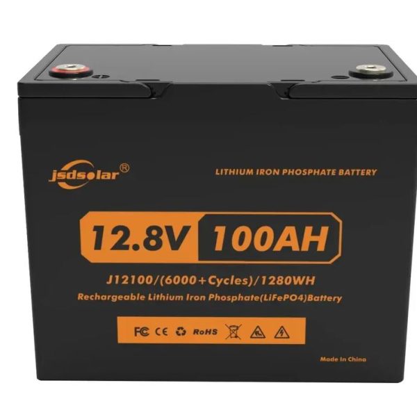 Акумуляторна батарея JSDS LiFePO4 12100LED 12,8V 100Ah, 1,28kWh, з індикатором заряду, BMS50A@4S, 6000 cycles, 260x168x215, 10kg