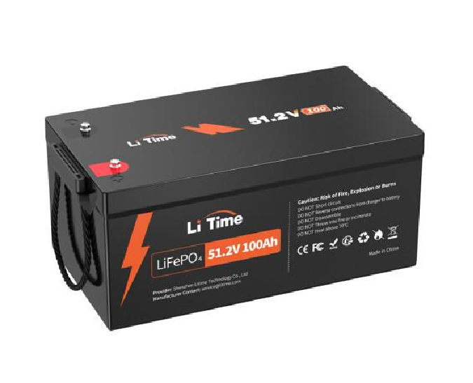 44801 Акумулятор Li-TIME LiFePO4 BASIC 51,2V 100Ah 5120Wh(100 / 100A), заряд 57.6В / 12А, (520 x 269 x 220мм) , 36.4kg, Q1 - Зображення 1