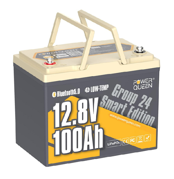 44807 Акумуляторна батарея LiFePO4 Power Queen 12.8V 100Ah H190, 1280Wh, BMS 100A, 329*172*214мм - Зображення 1